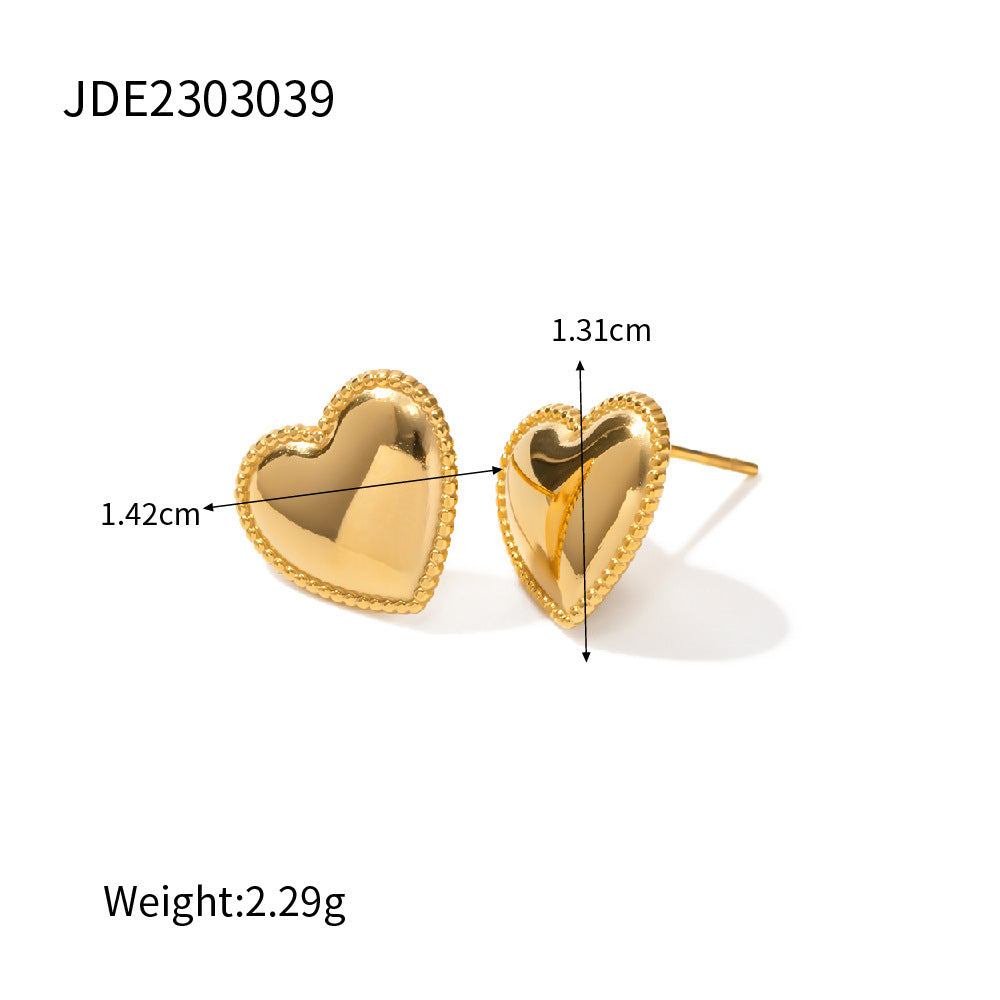 Ruth Heart Gold Earrings