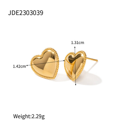 Ruth Heart Gold Earrings