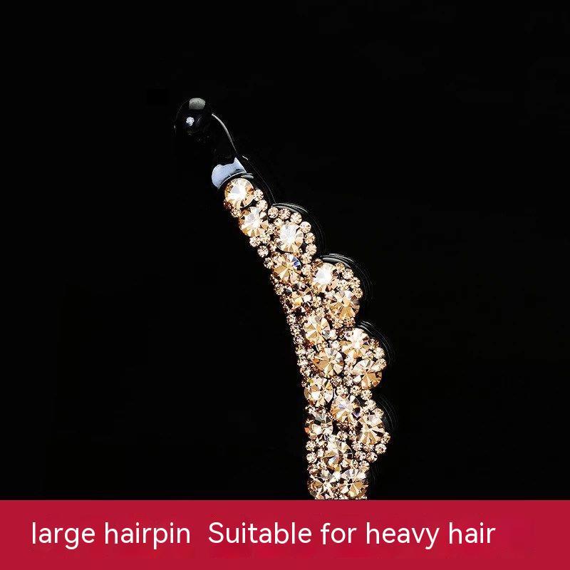 Banana Clip Ponytail Clip Barrettes Non-slip Vertical Clip Rhinestone Hair Accessories