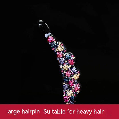 Banana Clip Ponytail Clip Barrettes Non-slip Vertical Clip Rhinestone Hair Accessories