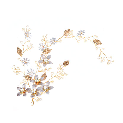 Golden Leaf Flower Hair Band Wedding Dress Accessories