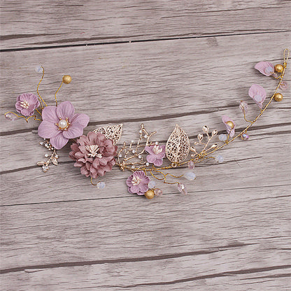 Handmade Golden Leaf Branch Head Flower