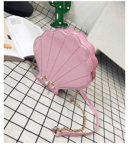 New Shoulder Bag For Women Pearl Decorative Fashion Shell Style Girl's Chain Purse Flap Women's Handbag Crossbody Bags