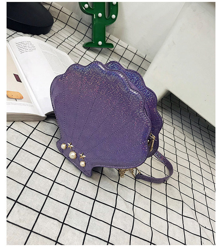 New Shoulder Bag For Women Pearl Decorative Fashion Shell Style Girl's Chain Purse Flap Women's Handbag Crossbody Bags