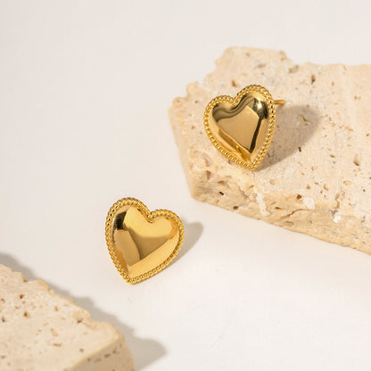 Ruth Heart Gold Earrings