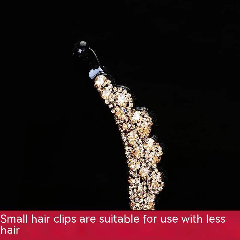 Banana Clip Ponytail Clip Barrettes Non-slip Vertical Clip Rhinestone Hair Accessories