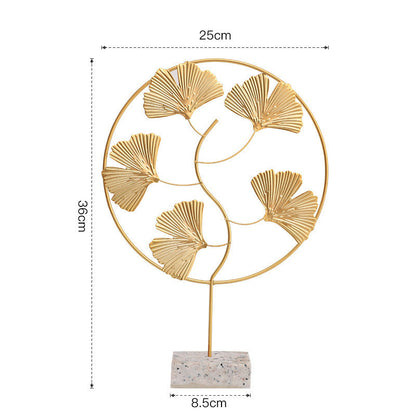 Wrought Iron Ginkgo Leaf Light Luxury Decoration Entrance