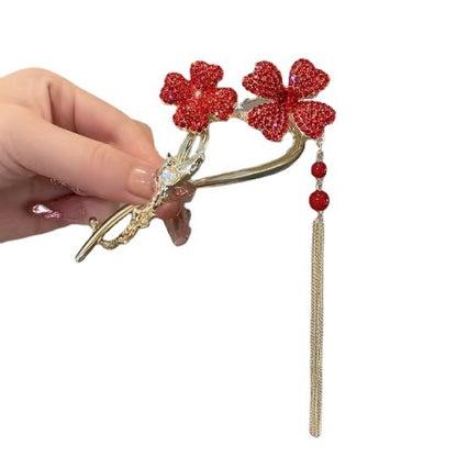 Rotatable Lucky Turn Flower Twist Clip