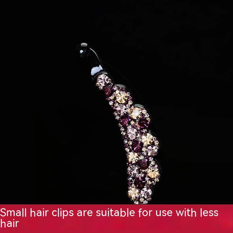 Banana Clip Ponytail Clip Barrettes Non-slip Vertical Clip Rhinestone Hair Accessories