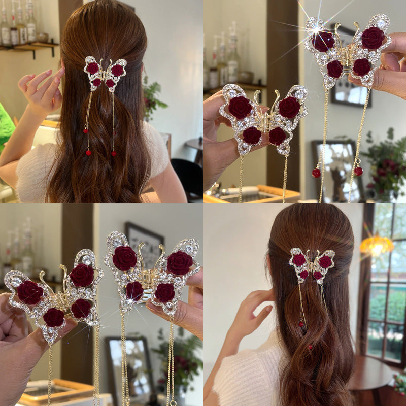 Advanced Feeling Half Tie Shark Delicate Butterfly Hair Clip