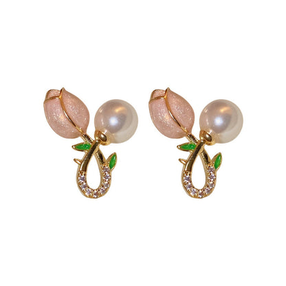 Fashion Personality Bead Tulip Flower Earrings