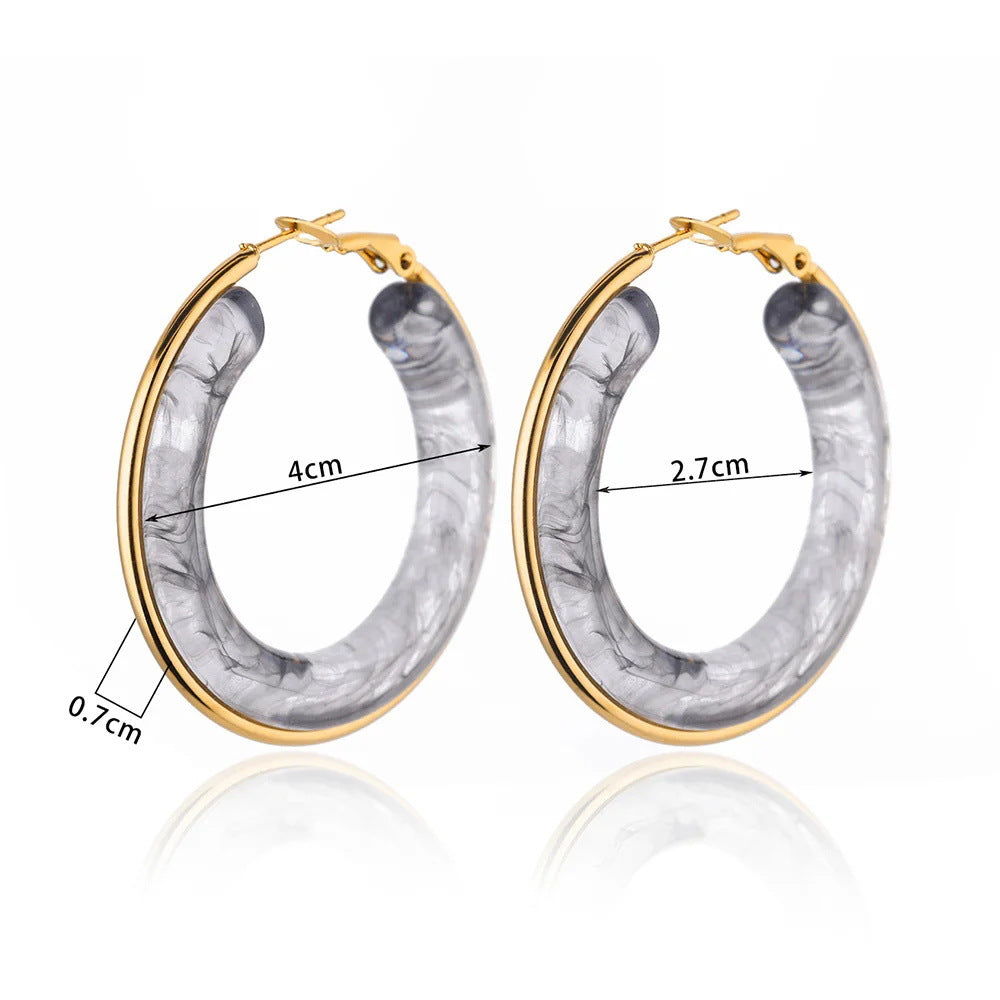 Women's Acrylic-based Resin Imitation Jade Vintage Earrings