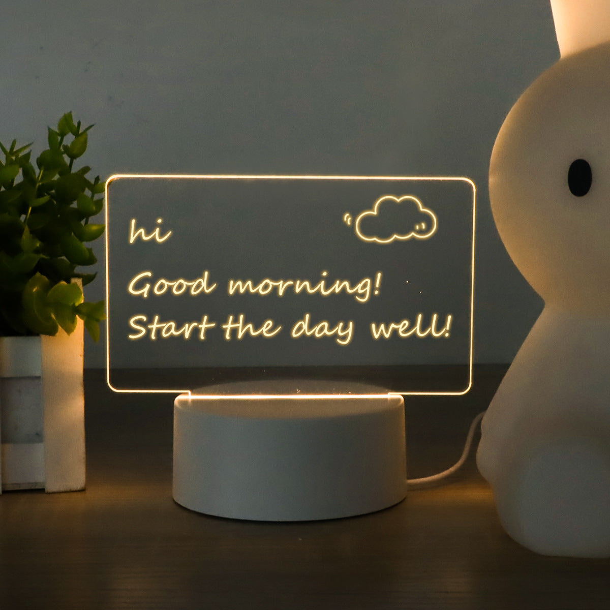 LED Light Note Board Usb Desktop Night Light Luminous Handmade Writing Board Acrylic Message Board Creative Gift