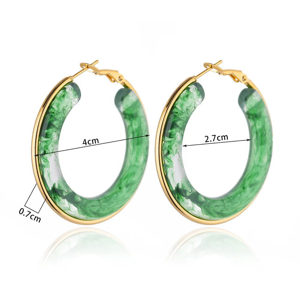 Women's Acrylic-based Resin Imitation Jade Vintage Earrings