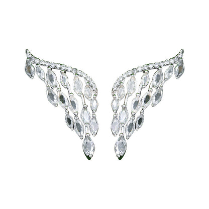 Full Diamond Super Shiny Angel Wings Stud Earrings