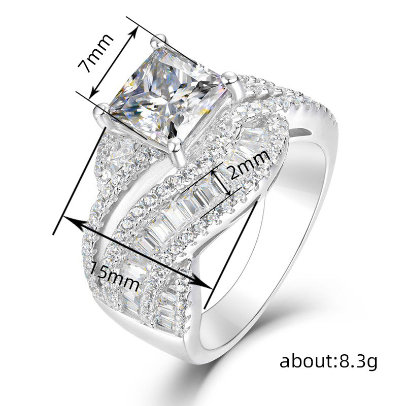 Rotating Twisted Micro Setting Ring Women's Square