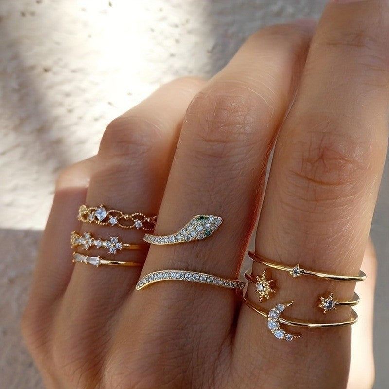 Golden Combination Knuckle Ring Creative Fashion