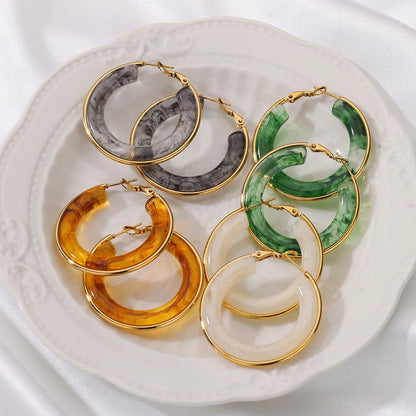 Women's Acrylic-based Resin Imitation Jade Vintage Earrings