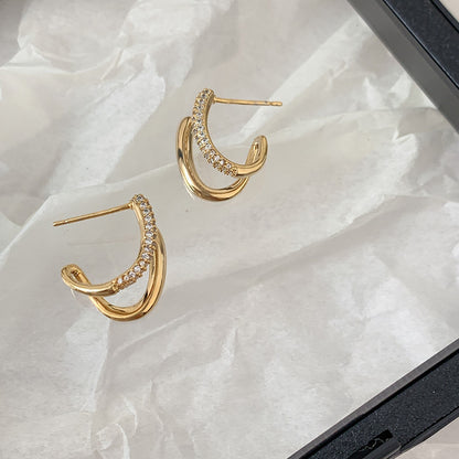 Retro Fine Zircon-embedded Earrings