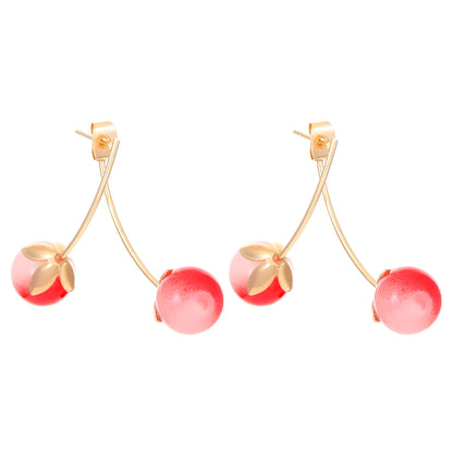 Fashion Cherry Earrings Female Sweet