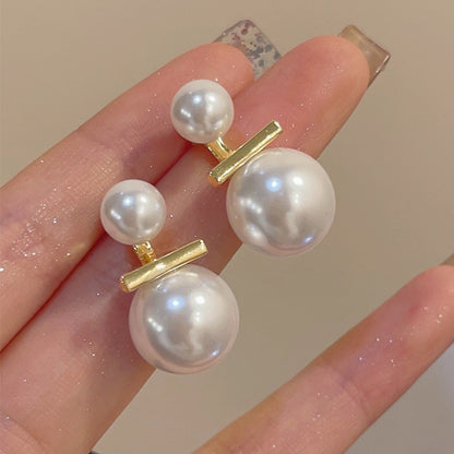 Silver Needle Light Luxury Minority Pearl Earrings For Women