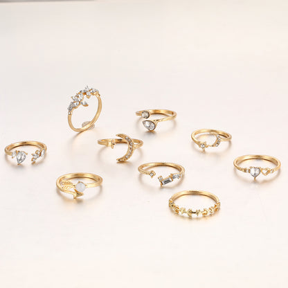 Golden Combination Knuckle Ring Creative Fashion