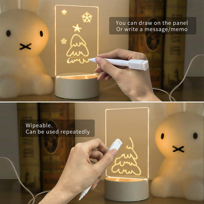 LED Light Note Board Usb Desktop Night Light Luminous Handmade Writing Board Acrylic Message Board Creative Gift