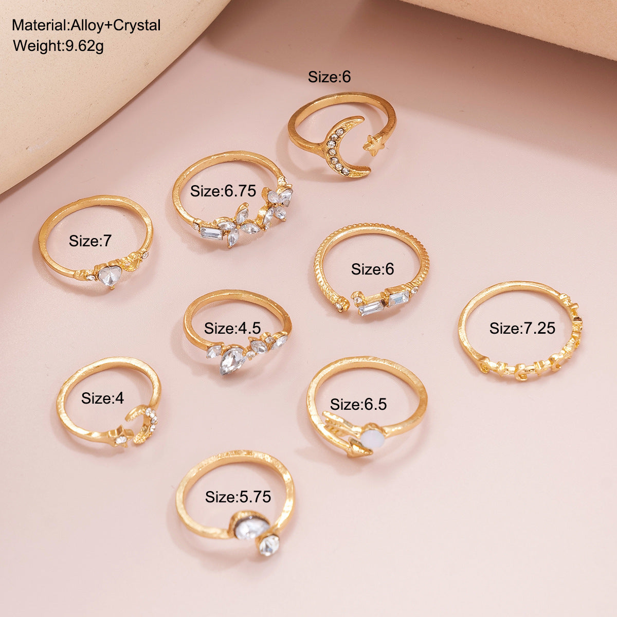 Golden Combination Knuckle Ring Creative Fashion