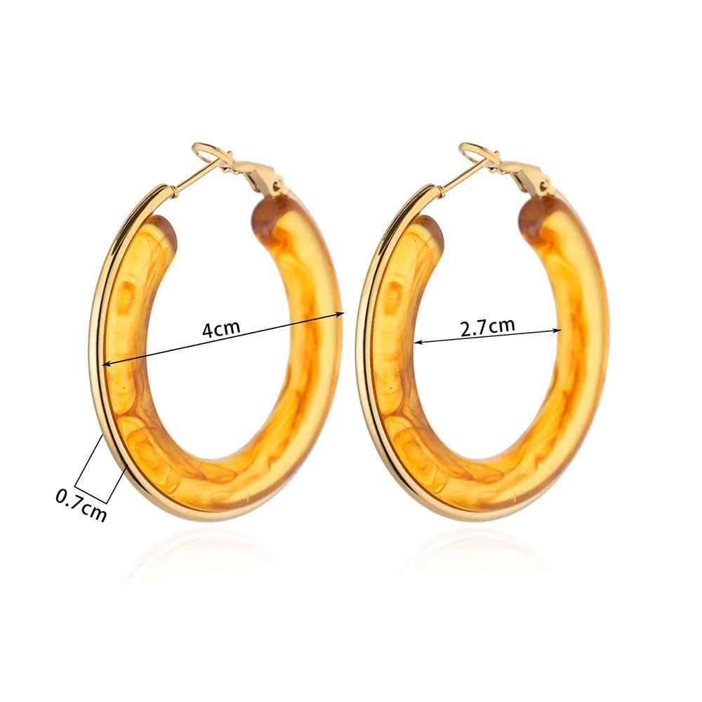 Women's Acrylic-based Resin Imitation Jade Vintage Earrings