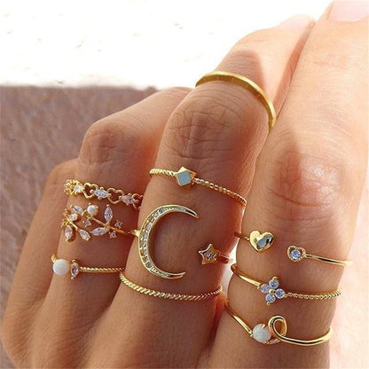 Golden Combination Knuckle Ring Creative Fashion