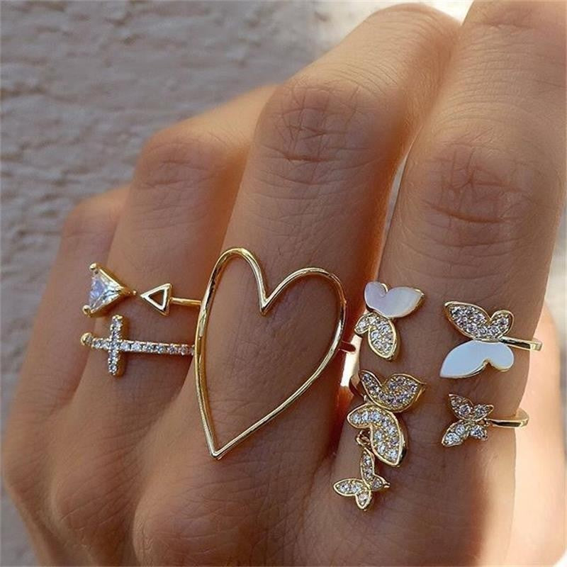 Golden Combination Knuckle Ring Creative Fashion