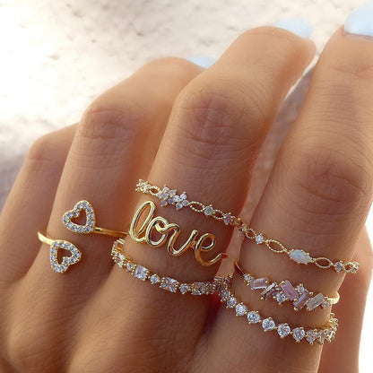 Golden Combination Knuckle Ring Creative Fashion