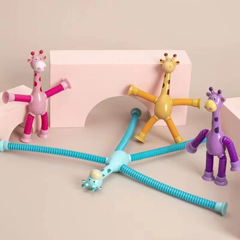 Giraffe Tubes Sensory Toys Novelty Spring Fidget Toy Stretch Tube Stress Relief Toy For Kid Birthday Gift Party Favors