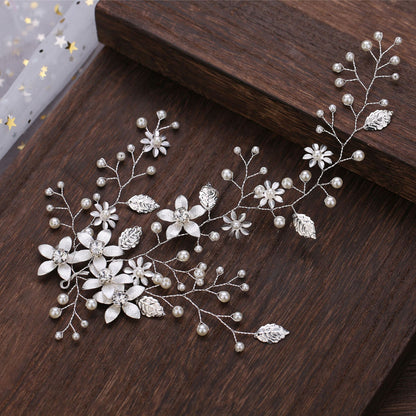 Golden Leaf Flower Hair Band Wedding Dress Accessories