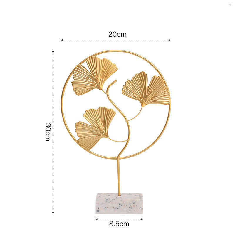 Wrought Iron Ginkgo Leaf Light Luxury Decoration Entrance