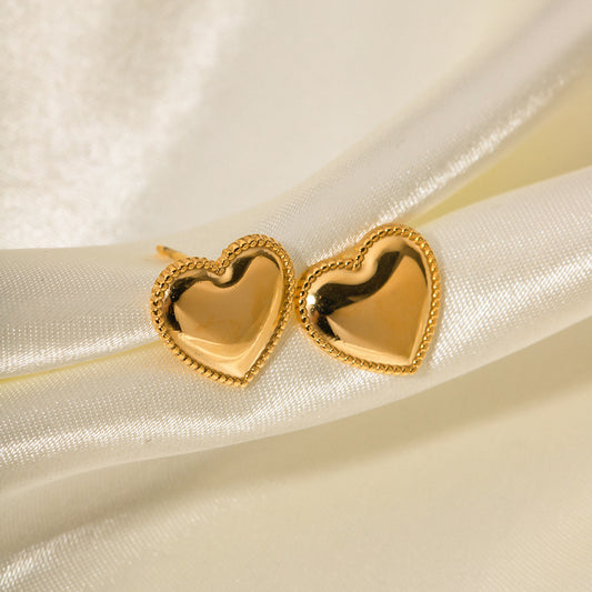 Ruth Heart Gold Earrings