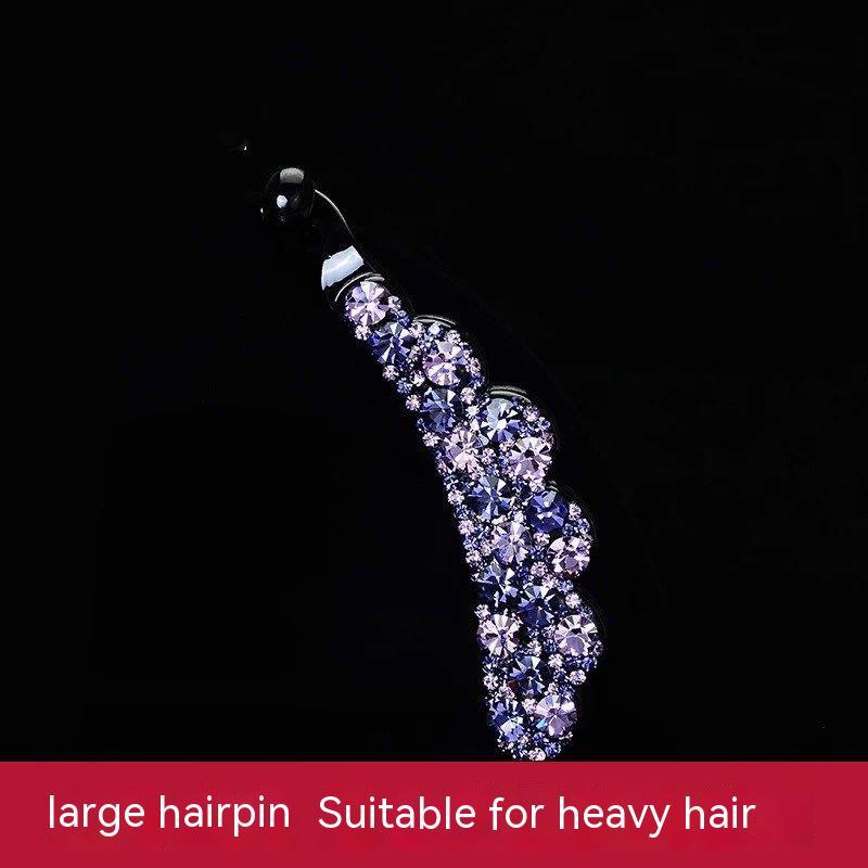 Banana Clip Ponytail Clip Barrettes Non-slip Vertical Clip Rhinestone Hair Accessories