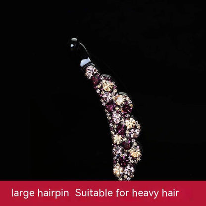 Banana Clip Ponytail Clip Barrettes Non-slip Vertical Clip Rhinestone Hair Accessories