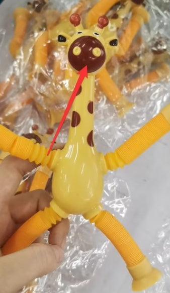 Giraffe Tubes Sensory Toys Novelty Spring Fidget Toy Stretch Tube Stress Relief Toy For Kid Birthday Gift Party Favors