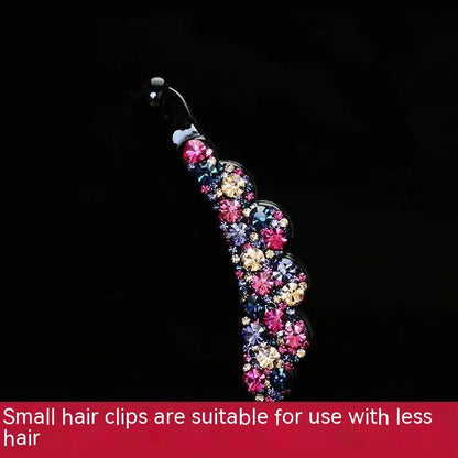 Banana Clip Ponytail Clip Barrettes Non-slip Vertical Clip Rhinestone Hair Accessories